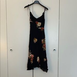 Reformation Black Floral Midi Dress